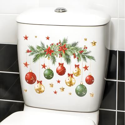 Noel Kardan Adam Tuvalet Çıkartması Mutlu Noeller Parti Dekorasyonu 2025 Noel Banyo Dekoru Navidad Natal Yeni Yıl Hediyesi 2026