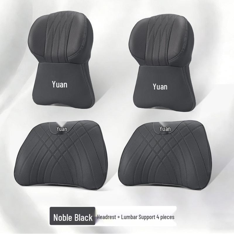 Compatible BYD Yuan PLUS/Pro/UP Car Headrest & Lumbar Support Set - Four Seasons Comfort Edition