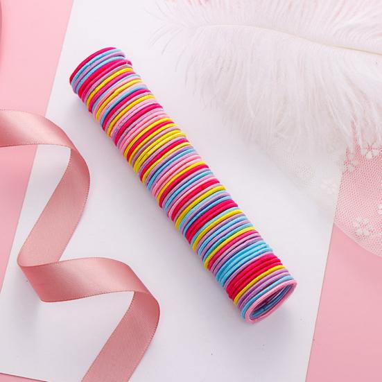 50Pcs 3cm Elastic Hair Ties Ponytail Holders Rubber Bands Hair Styling Tools for Girls