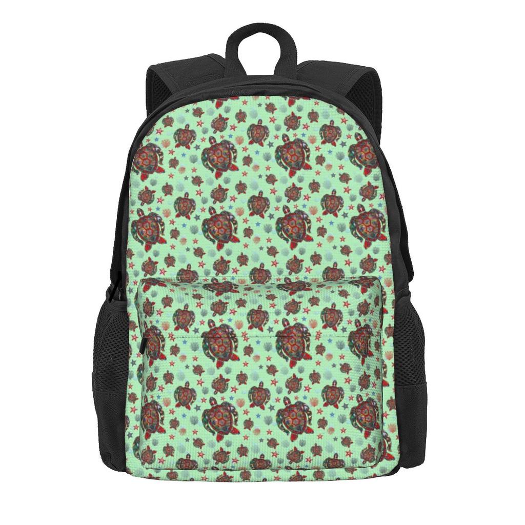 Ocean Turtles Backpack Lovely Starfish Streetwear Backpacks Boy Girl Trekking Lightweight High School Bags High Quality Rucksack