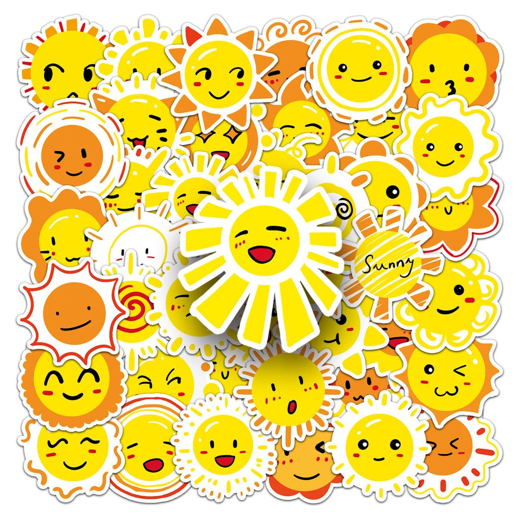 50 Sun Doodle Personality Children's Cartoon Stickers Decorative Mobile Phone Suitcase Stickers
