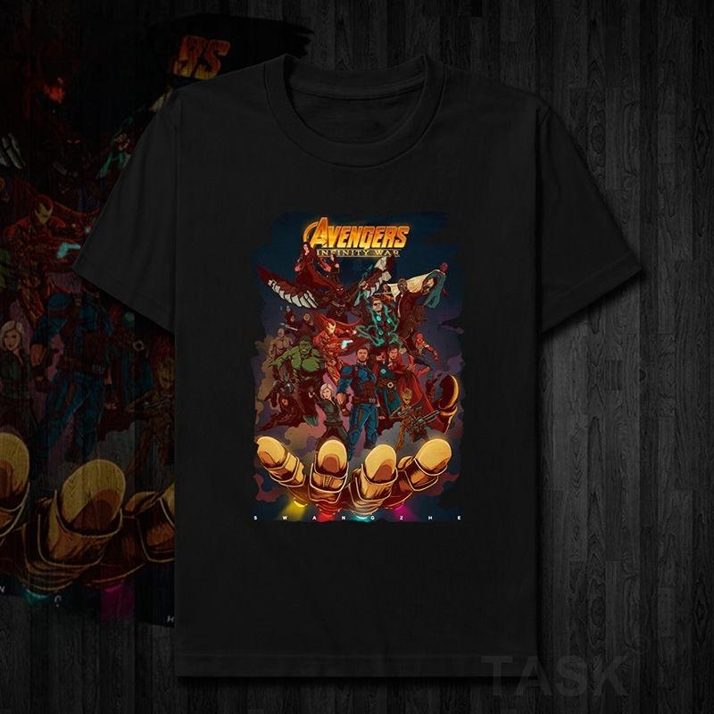 2026 Licencovaná trička Avengers Alliance Avengers Heroes s filmovým potiskem, pohodlná nadměrná velikost pro muže a ženy, krátký rukáv