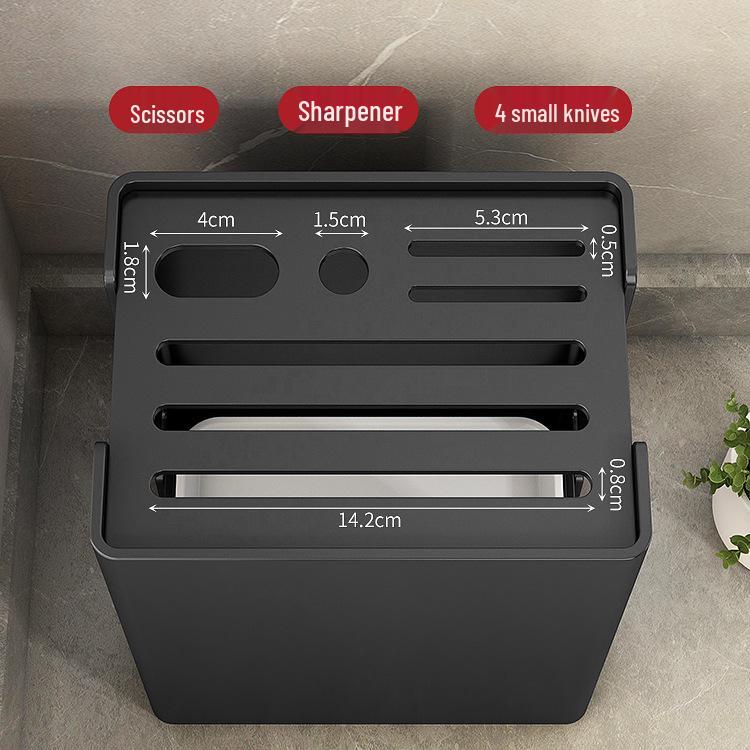 Wall-Mounted Kitchen Knife & Fork Holder: Integrated Countertop Knife Storage Rack & Block