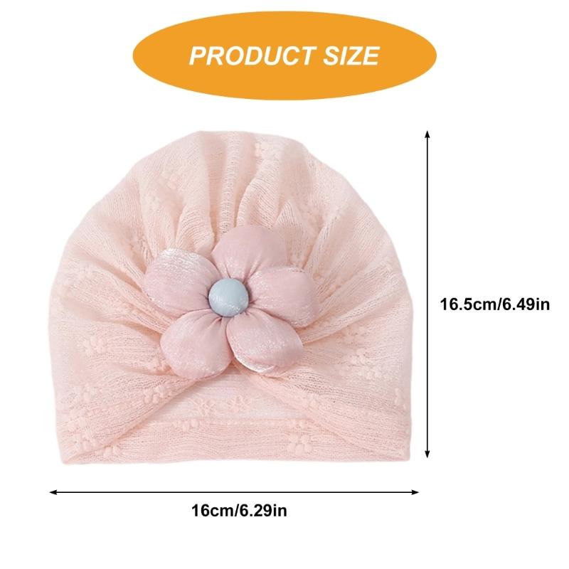 Baby Turban Hat Soft Stretchy Flower Headwear for Infant Stylish Bonnet Caps with Matching Socks Clothing Accessory