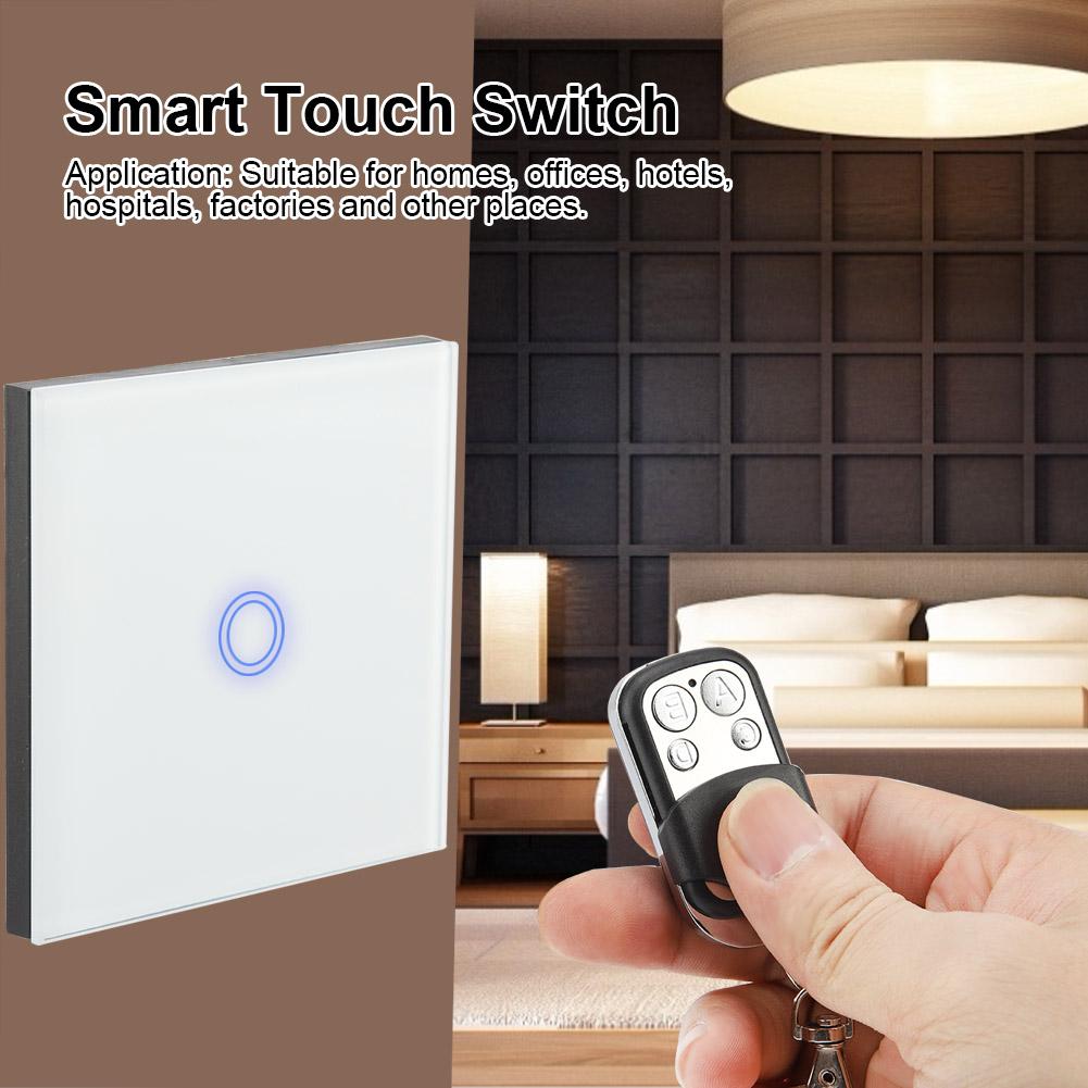 1-fach gehärtetes Glaspanel Smart Touch Schalter mit drahtloser Fernbedienung  (Weiß)