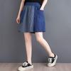 Shorts en jean d'été amples et décontractés patchwork vintage grande taille taille haute pour femmes