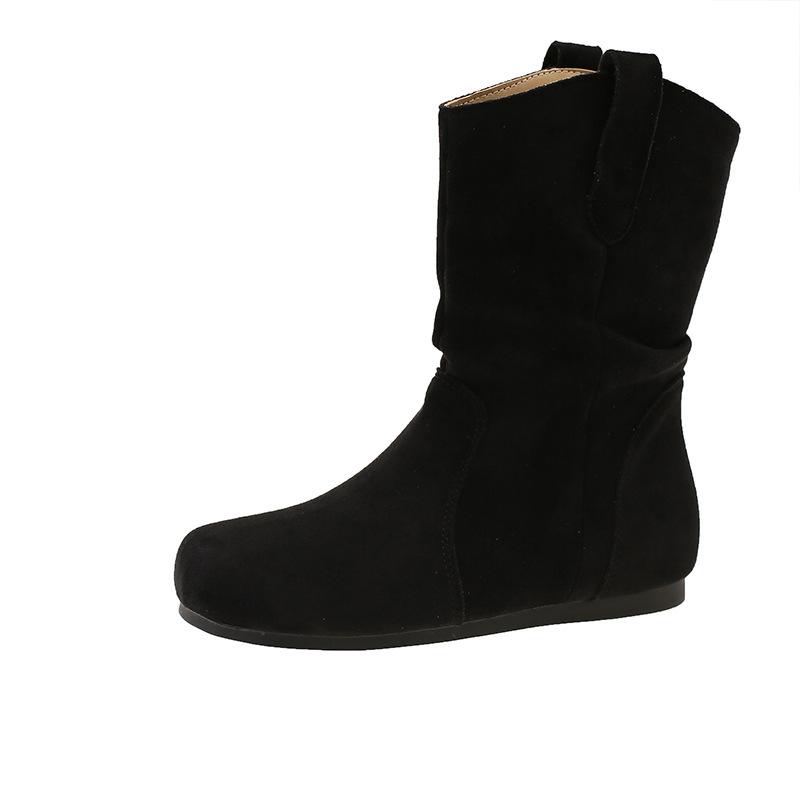 Retro Lazy Wind Boots Stacking Boots Women's Short Boots 2025 New Autumn and Winter Women's Frosted Leather Fashion Martin Boots