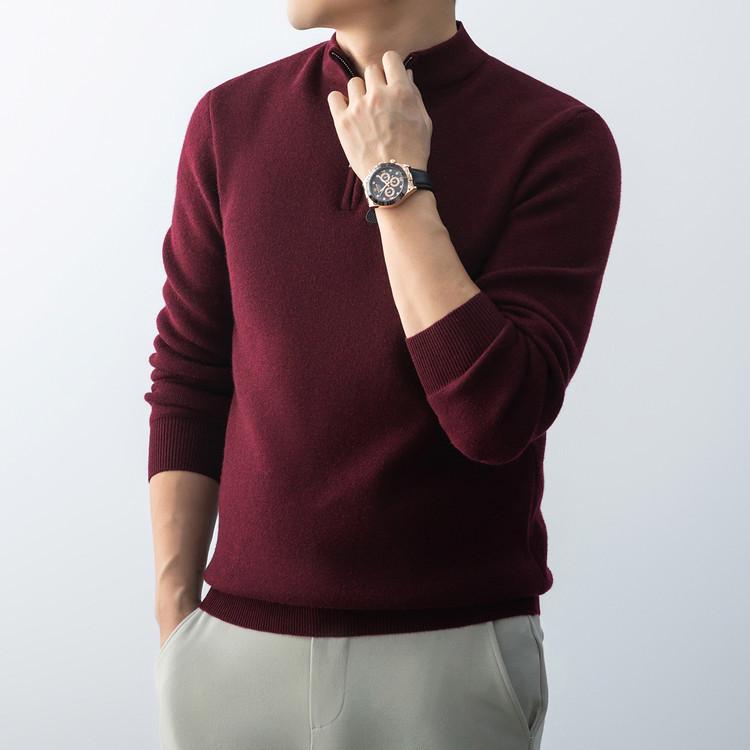 Men's Thickened Plus Velvet Zipper Pullover Knitwear - Autumn/Winter Casual Fashion Long Sleeve