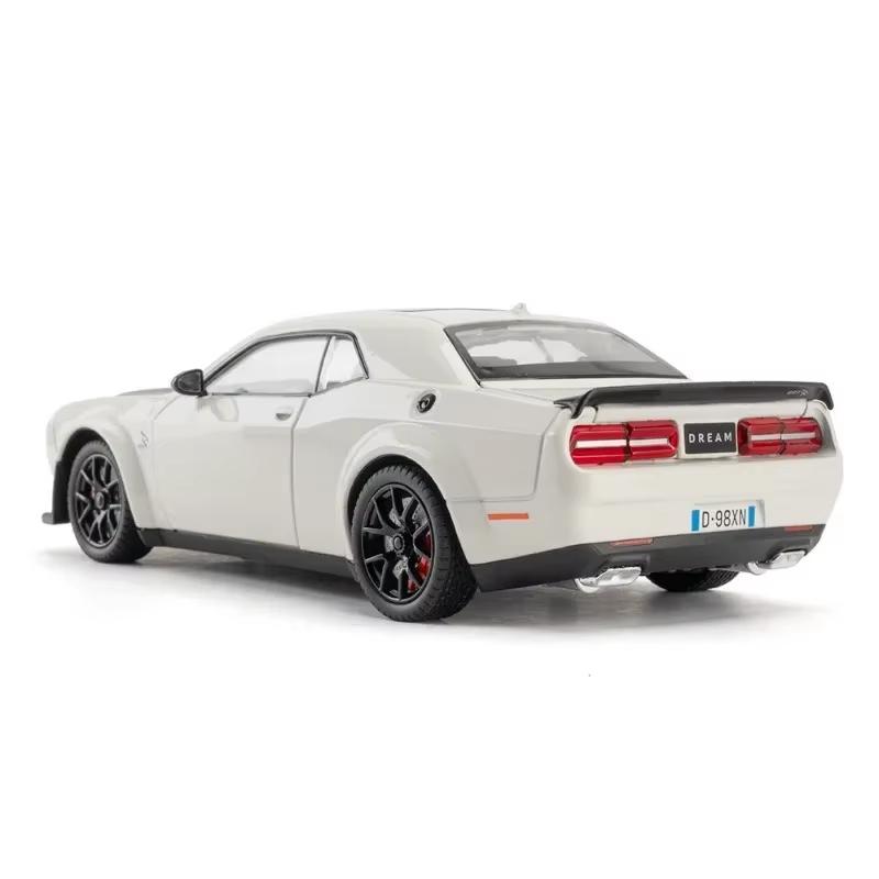 1:24 Dodge Challenger SRT Hellcat Alloy Muscle Car Model Die-cast Metal Sports Car Ornaments Vehicle Model Sound and Light Children's Toy Boy Gift