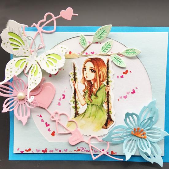 8 unidades de corte de metal de folhas de flores morre estêncil de gravação em cartão de papel de scrapbook