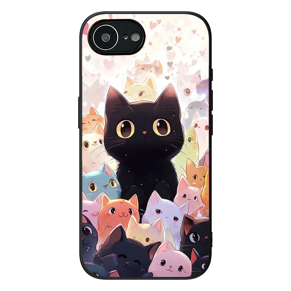 Cartoon Kitten Cat Eyes Lovely Phone Cover for Apple iPhone 16 15 14 Plus 13 12 Mini 17 Pro Max + ProMax 16E Air Case