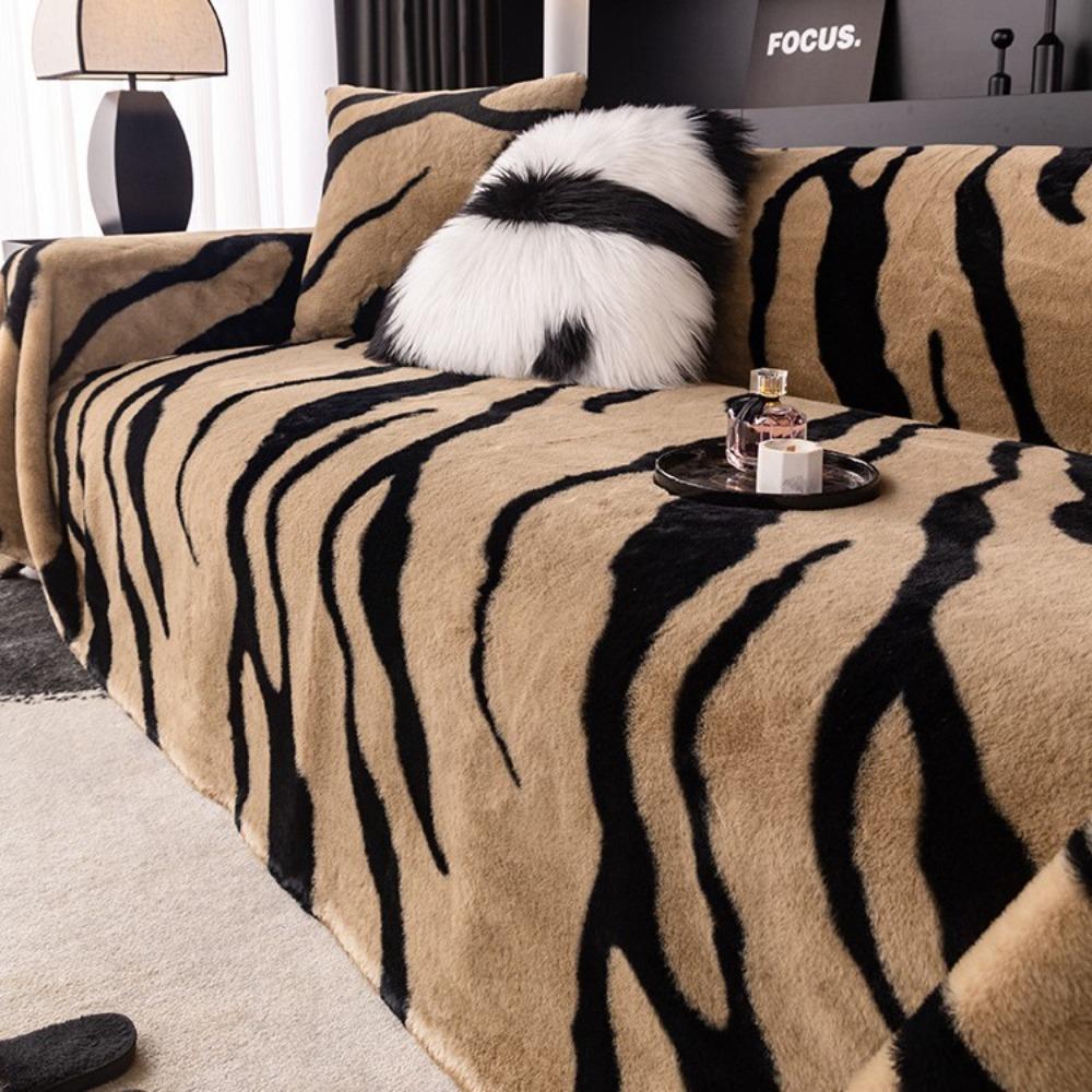 Light luxury fashion leopard print sofa towel 2025 new thickened non-slip plush thermal cover universal all-inclusive cover blanket