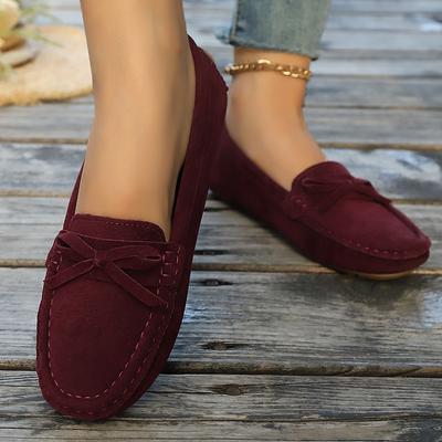 Spring/Autumn Comfortable Plus Size Work Shoes for Women Fashionable New Round Toe Suede Anti Slip Casual Flat Shoes