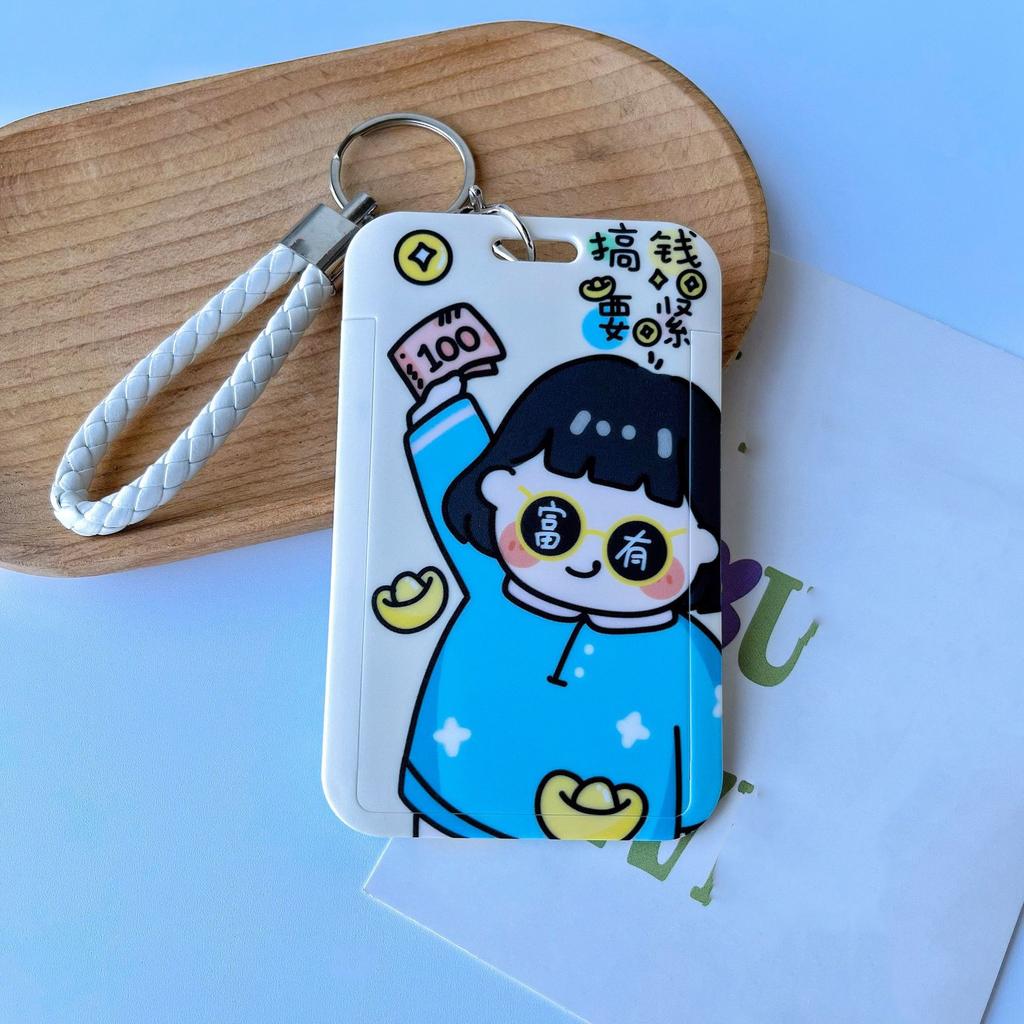 Waterproof Cartoon Plastic Card Cover Women's Kids Bus Credit ID Name Business Working Bank Card Badge Holder Protective Cover
