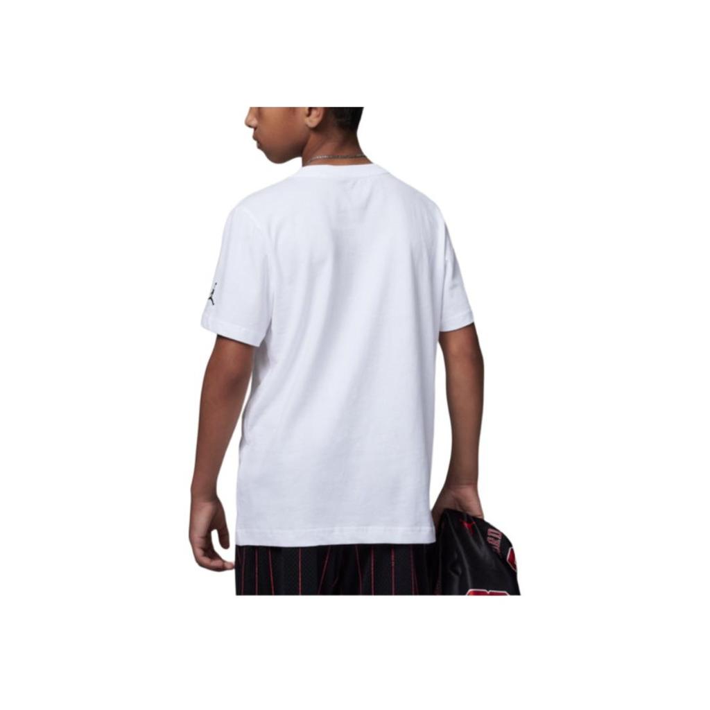 Jordan Letter Logo Printed Round Neck Short Sleeve T-Shirt Kids Tops White FB1597-100