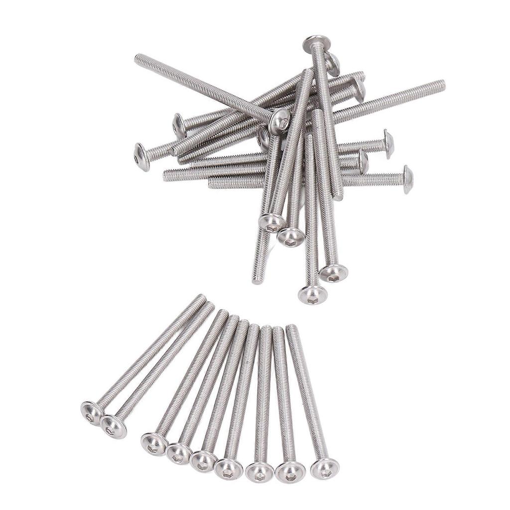 50Pcs Flanged Button Head Screws A2?70 Stainless Steel Buttons Heads Socket Caps Bolts KitM3x45mm