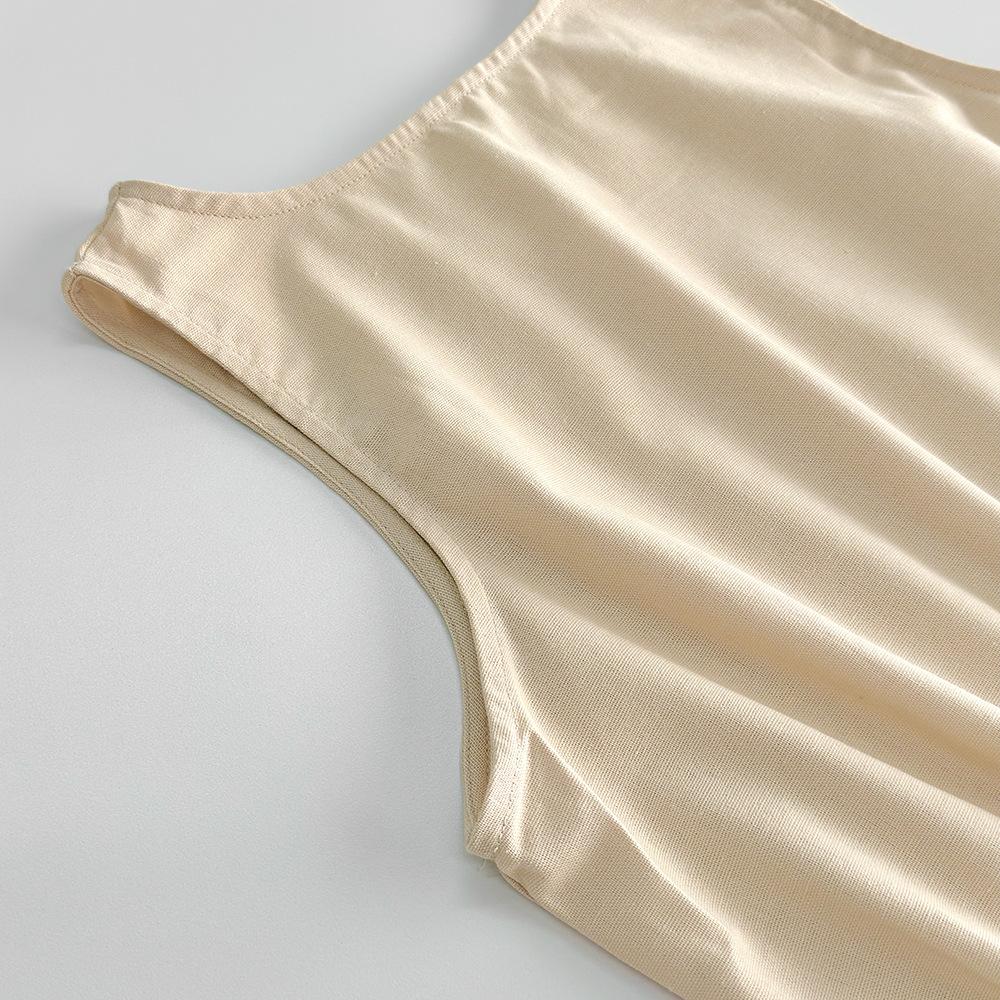 Hot Sale Cotton Linen Solid Color Set Spring Summer Casual Women's Vest Split Long Pants Two-Piece Set