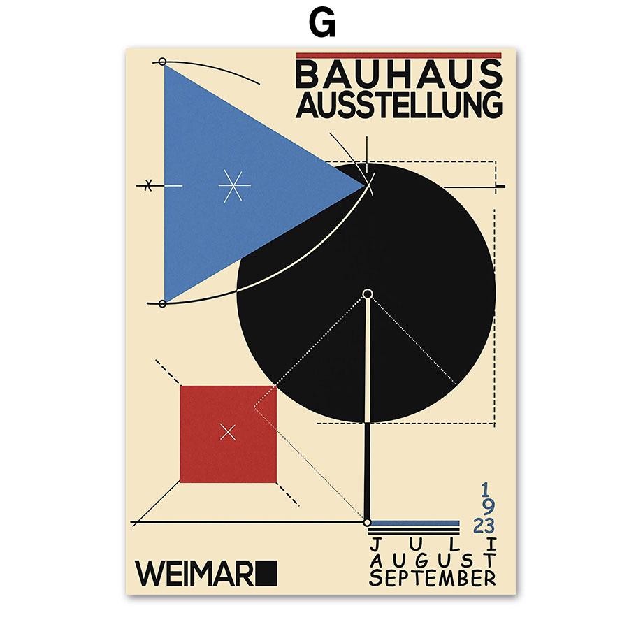 Bauhaus Linie Farbblock Geometrische Wandkunst Poster und Drucke Abstraktes Leinwandgemälde Hotel Bar Bilder für Wohnzimmerdekor
