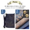 [creare Kiki] Women's Shoulder Bag, Crossbody, Lightweight, Made in Japan, Kimono Style, Indigo, Persimmon Tannin Dyed Kyoto Canvas, Crepe, Mom's
