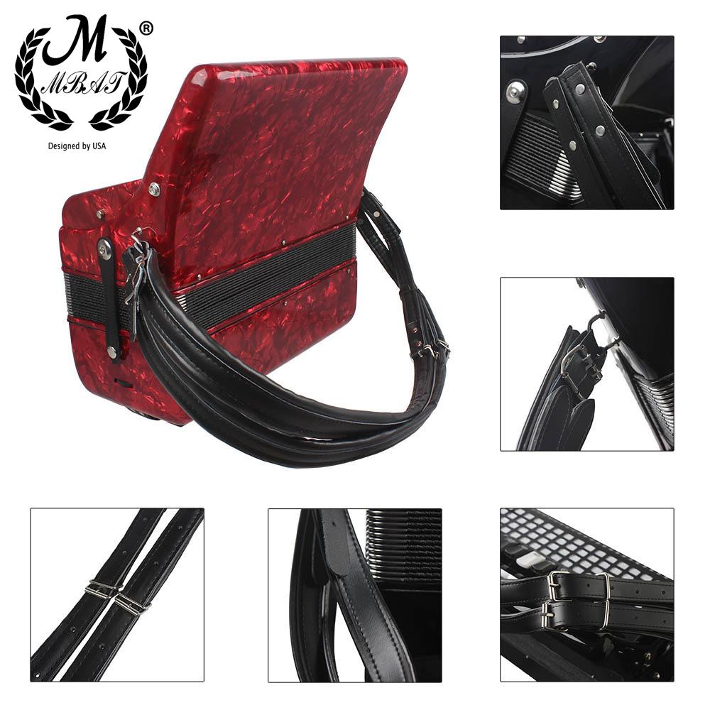 M MBAT Pair of Adjustable Synthetic Leather Accordion Straps High-quality Accordion Accessory For 16-120 Bass Accordion