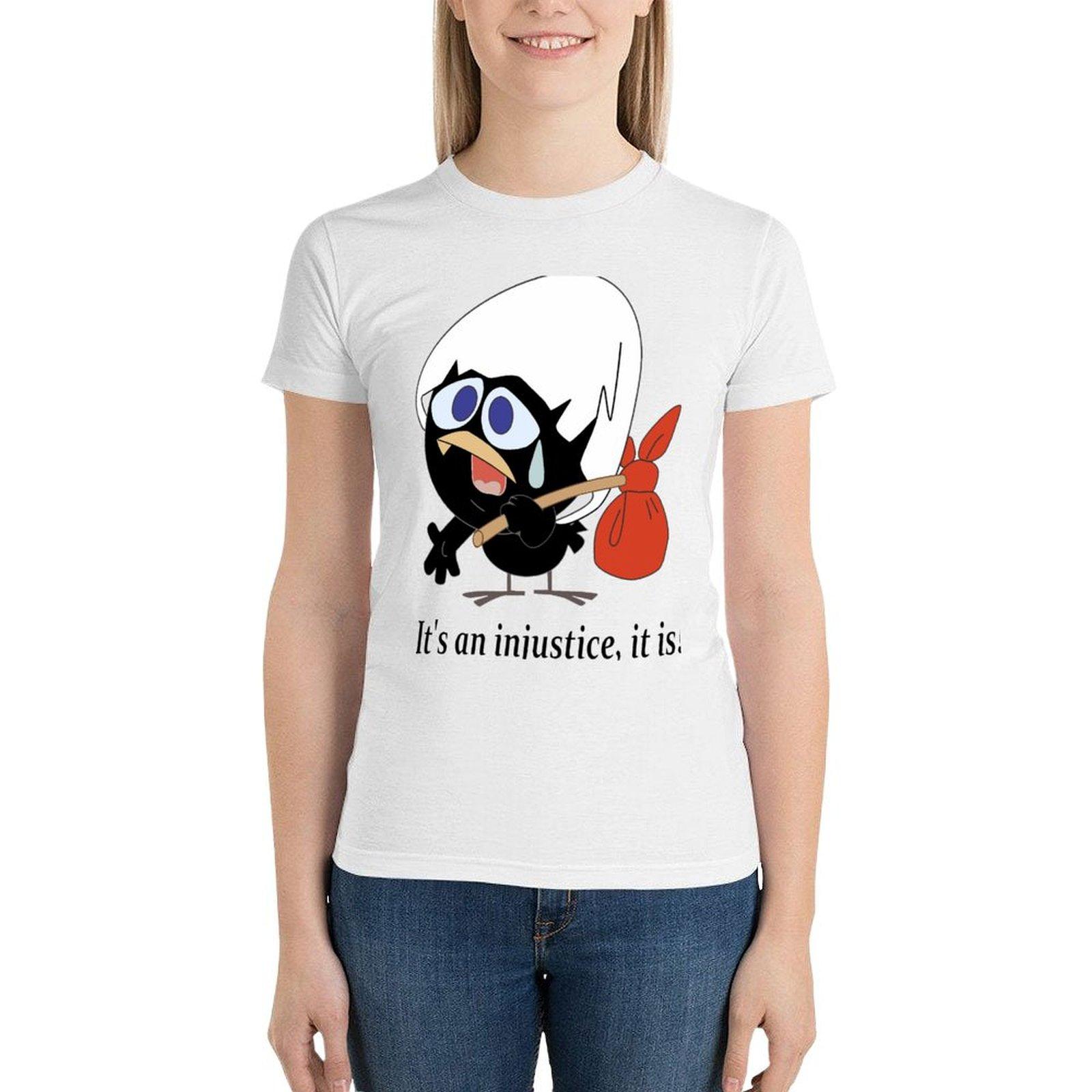 

Футболка Calimero, винтажная одежда, топы, рубашка с принтом животных для девочек, роскошная дизайнерская одежда для женщин S белый