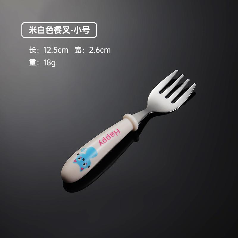 304 stainless steel children's fork and spoon portable tableware blue cat cute baby pattern small gift western food