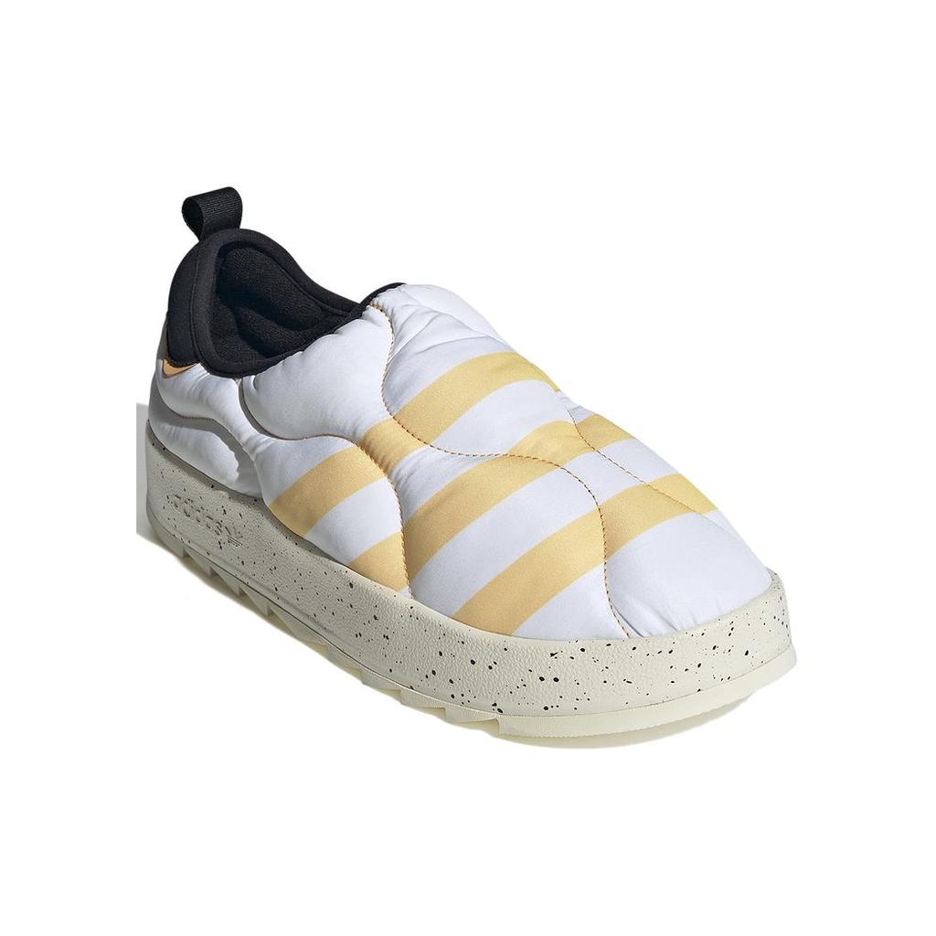 New Adidas Originals Puffylette Cushioning, Wear Resistant Low Top Casual Shoes Unisex Black White Yellow IF4326