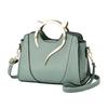 Women Cute Cat Ear Top Handle Shoulder Crossbody Bag Zippered PU Leather Solid Handbag Purse Elegant Messenger Bag Purse