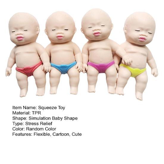 Human Baby Doll Squeeze Toy Flexible Tensile Rebound Cute Baby Doll