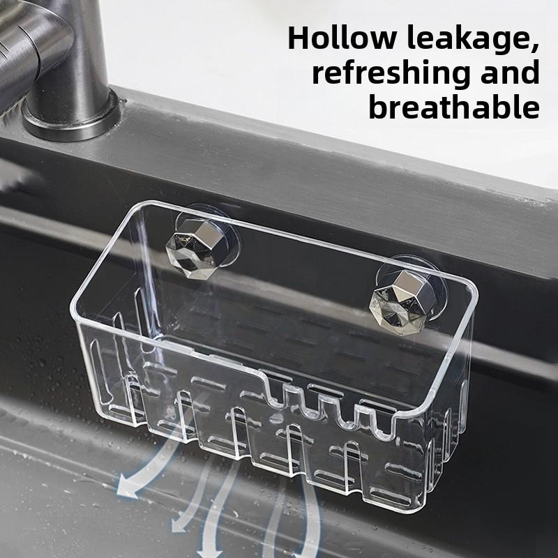 Built-in Kitchen Sink Rack, Suction Cup, Draining Basket, Wall-mounted Sink, Narrow-edge Storage, Draining Rack
