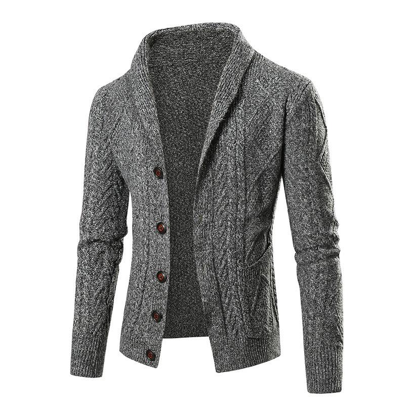 2024 Europäische Größe Frühling/Herbst Strickjacke: Zopfstrick, Langarm, Trendiger Verdickter Pullover