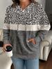 European and American Autumn and Winter Women's Hoodie Leopard Print Top Pullover Hooded Sweater