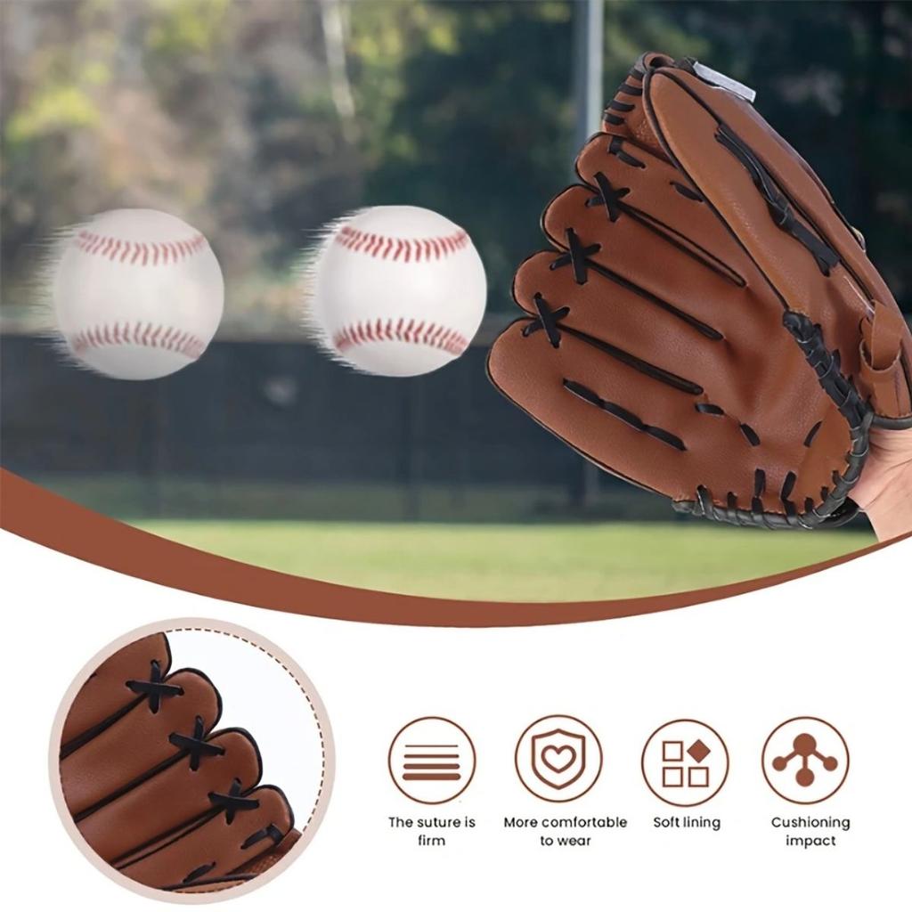 Baseballová rukavice pro dospělé a mládež 9,5-12,5 palce Tréninková rukavice pro vnější pole Prémiová syntetická kůže Baseball Softball (ŽÁDNÝ BASEBALL)