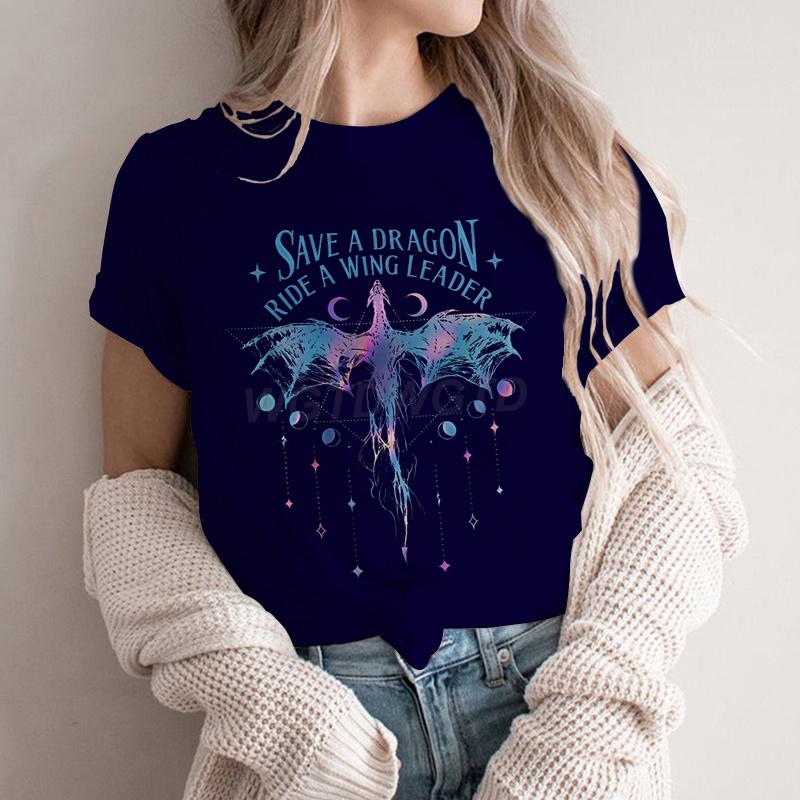 New Spring Onyx Storm Tshirt Women Short Sleeve Save A Dragon Ride A Wing Leader Basic Shirt Vintage Dragon Fashion Tshirt