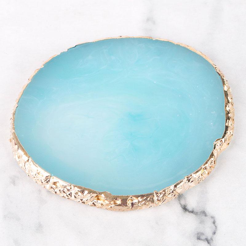 Gold Edge Resin Agate Nail Art Palette