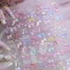 1 Sheet 3D Spring Flower Series Nail Stickers Colorful Rose Bouquet Nail Decal Self-Adhesive Daisy Ribbon Bow Manicure Sticker