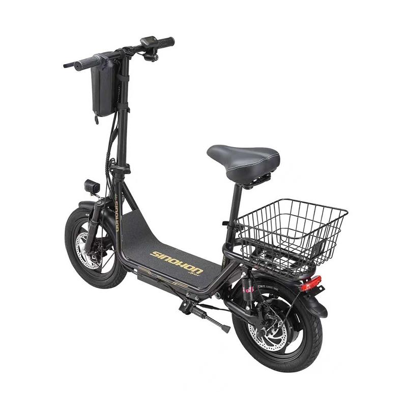 Adults Electric Scooter with Seat, Peak 500W Motor with 36V 15.6AH Battery,14" Tires,32KM/H,50-60KM Range and Dual Disc Brakes,110KG Max Load