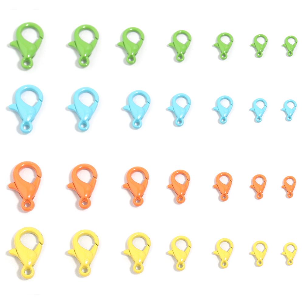 30 Stück/Los Bunte Legierung Hummerklauen Haken Lackiert Farben Beschichtet Hummerklauen Krallenverschlüsse DIY Schmuckherstellung Großhandel