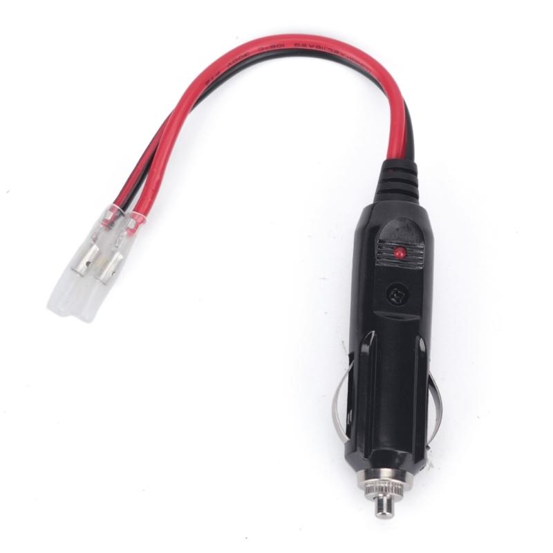 Vehicle Socket Power Cable 12V 24V with LED Light, 16 AWG Wire, and Two Output Wires for Accessory Repair, Service, and Cable Changes
