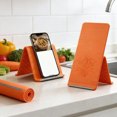 Handyhalter 360-Grad Flexibler Silikonständer Faltbar Anti-Rutsch Handy Tablet Laptop Halter für Reise Büro Schreibtisch Bett Nutzung