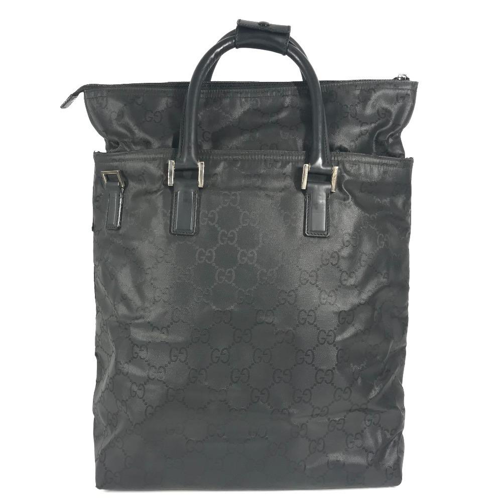 GUCCI 012-0380 Logo GG Vertical Tote Bag Hand Bag Nylon Black