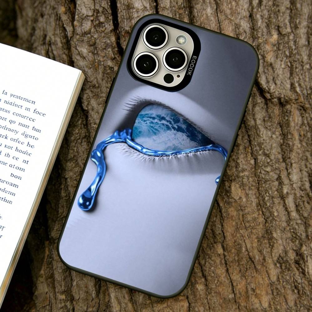 

Fractured Celadon Porcelain Phone Case For iPhone 17,16,15,14,13,12,11 Plus,Pro Max,XS,Colored Silver Plated Inside Cover iPhone17Air