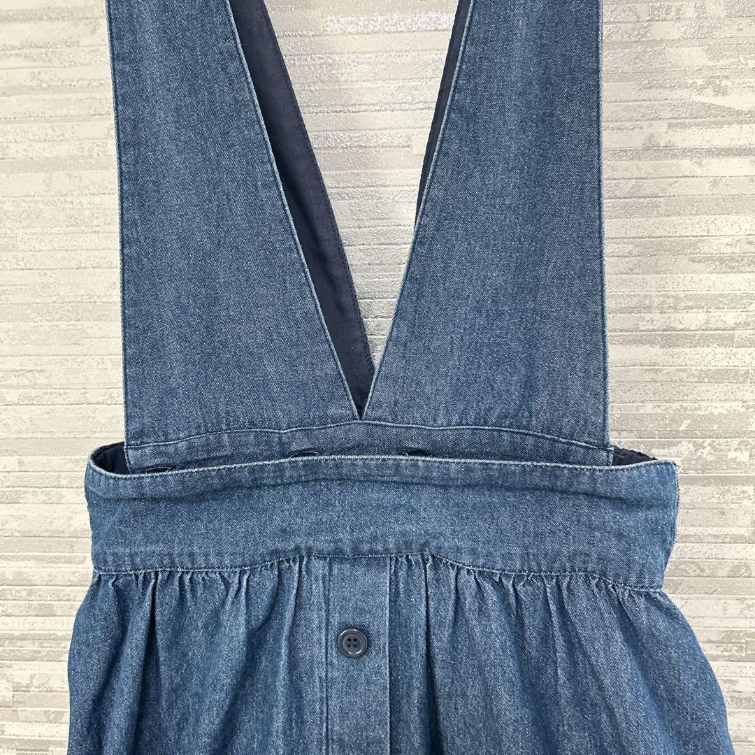 Earth MusicDenim Jumper Skirt F Indigo Long Length Button Front