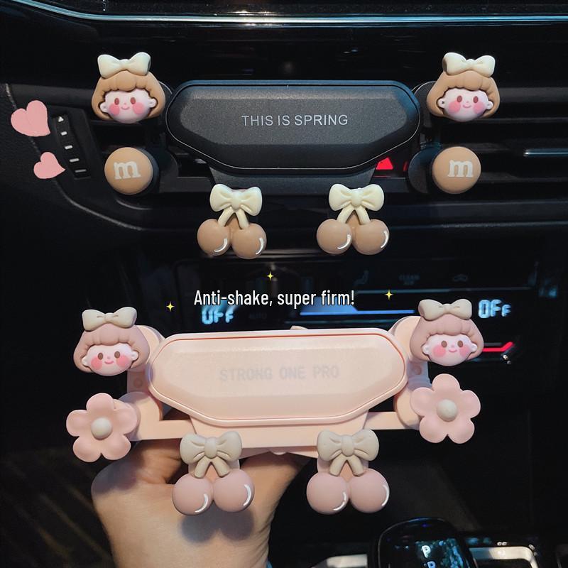 2025 Cartoon Phone Holder: Cute, Anti-Shake Car Vent Mount for Women