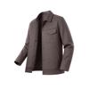 Hongdou Men's 100% Wool Workwear Jacket with Contrast Leather Collar