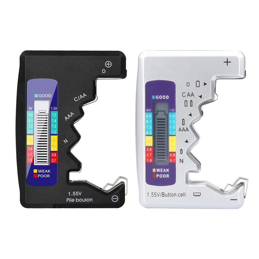 Digital Battery Tester LCD Display AA/AAA/9V/1.5V Button Cell Battery Capacity Check Detector Power Bank Detector Tool