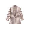 Womens Striped Shirt Turn-down Collar Adjustable Sleeve Length Casual Long Blouse