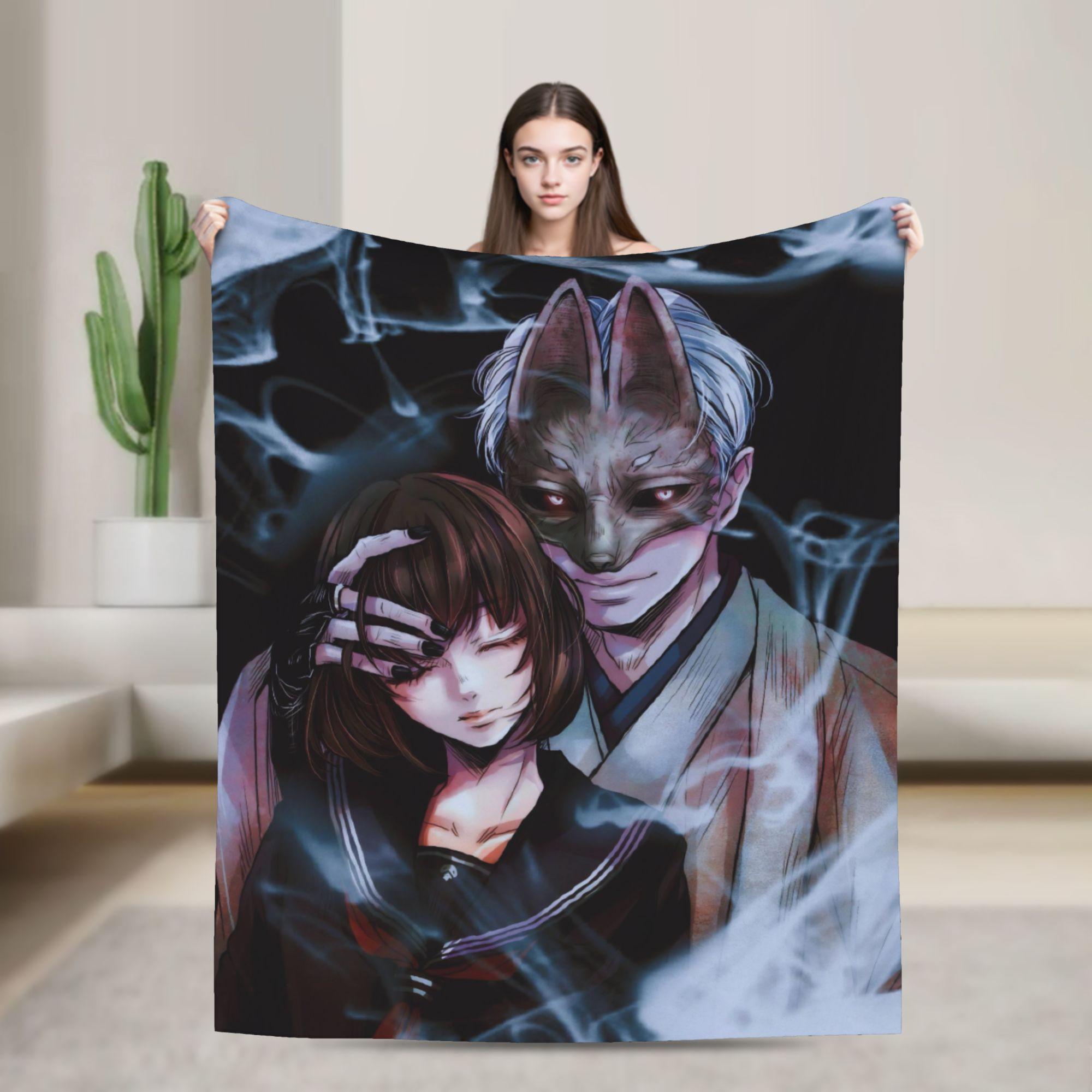 

Silent Hill F Tsuneki Kotoyuki Fox Mask Flannel Blanket Game Vintage Throw Blanket for Home 150*125cm Lightweight 30x40in