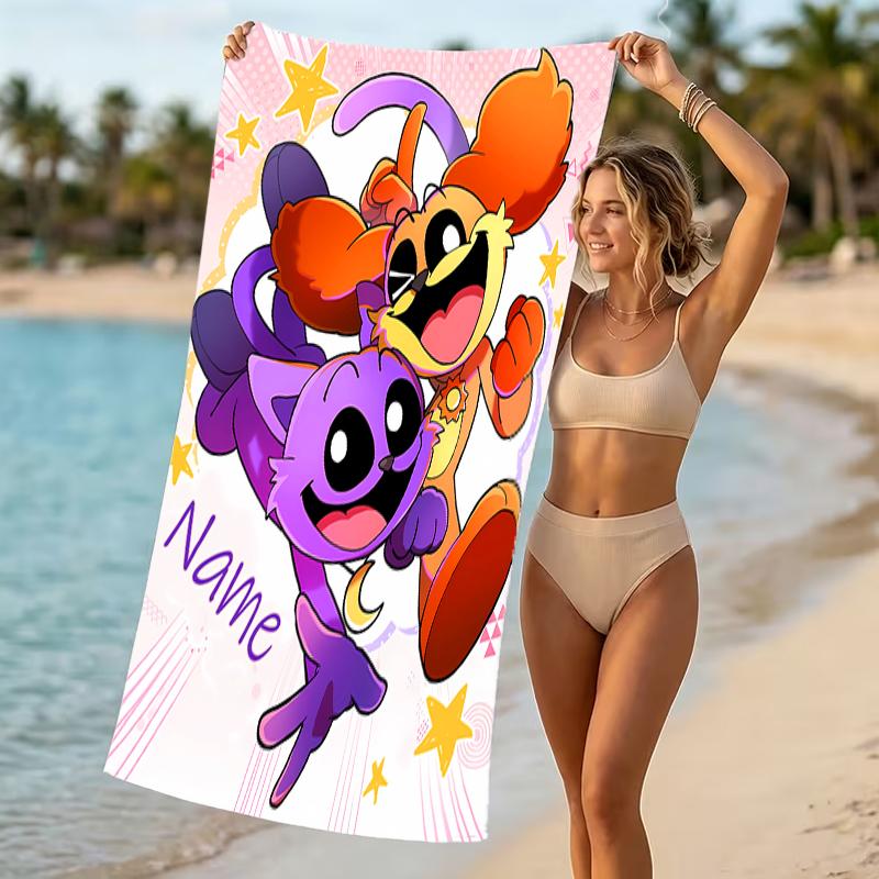 Customizable Personalized Beach Towels Smiling Critters Themed designs.Suitable for the Beach, Yoga, Sports;ideal As Beach Accessories