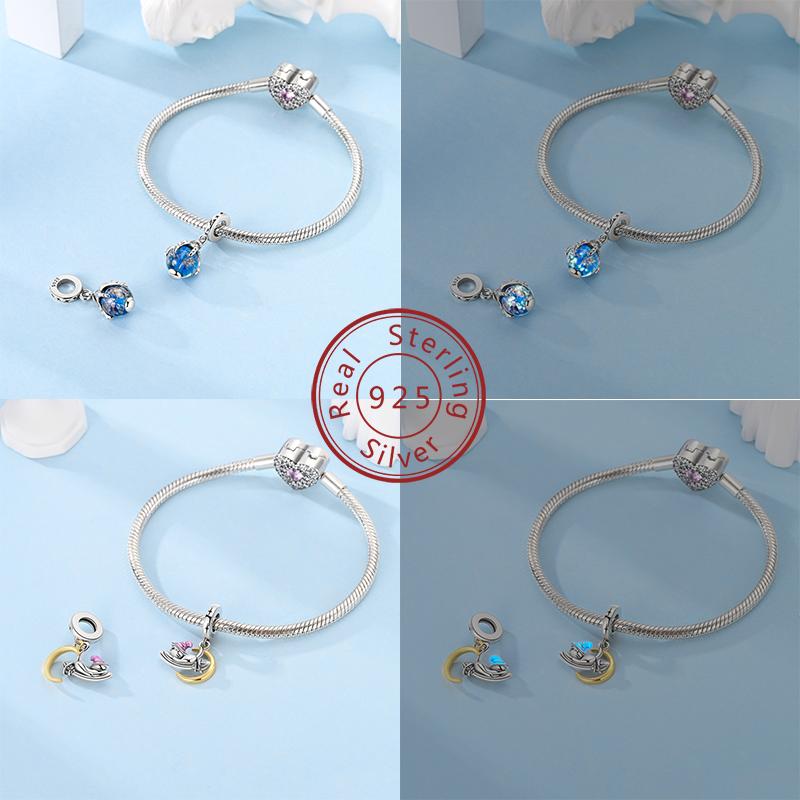 Real Copper Mysterious Purple Series Charms Bead Fit Original Bracelet Pendants Diy Jewelry Gift